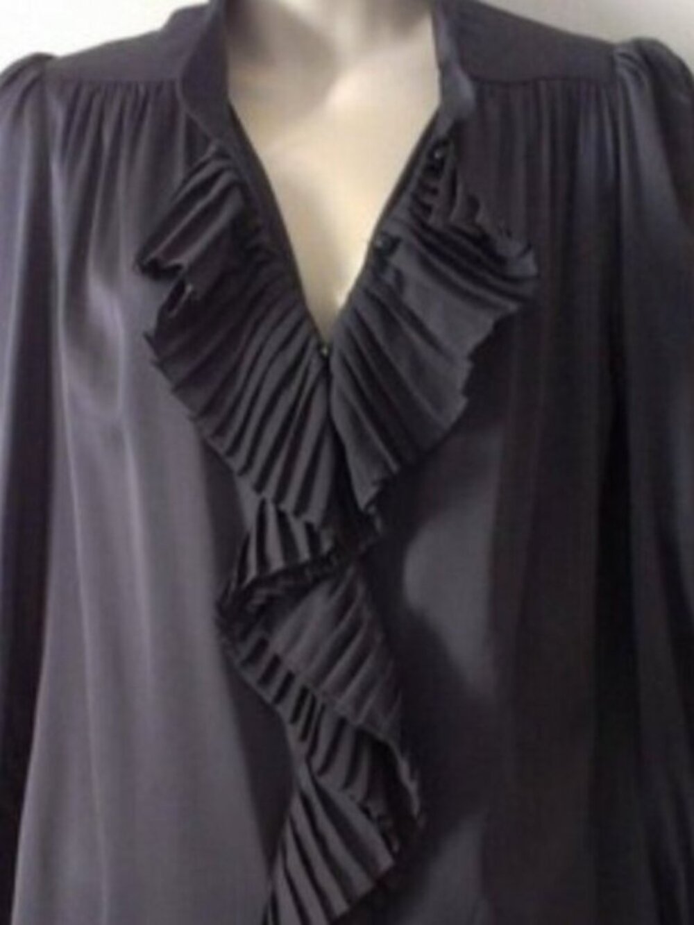 Milly of New York Gray Ruffle Blouse